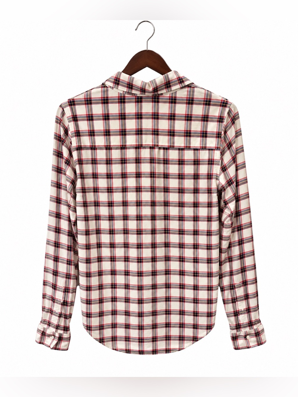 Butter Soft! Abercrombie & Fitch Dark Blue Plaid Button Up Fall Top - Picture 2 of 6